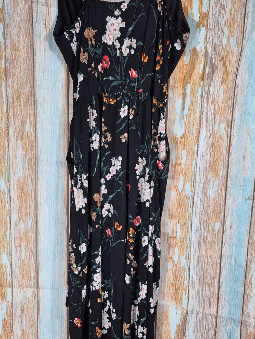 Kaleigh Black Floral Culotte Style Jumpsuit Size L - Picture 4 of 8